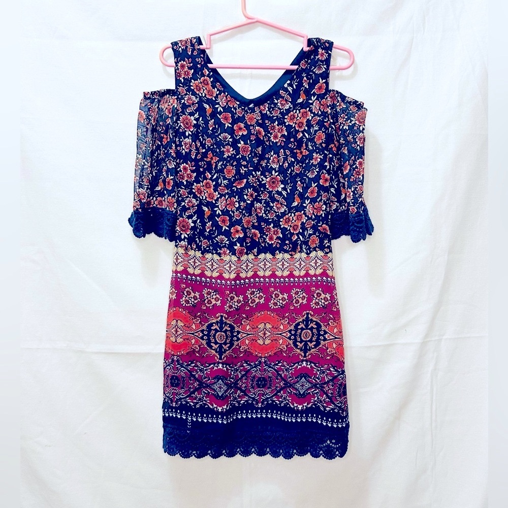 Xtraordinary Girls Navy and Red Floral Dress